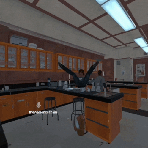 a computer generated image of a person in a lab with the name thewarrengraham