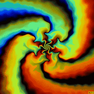 a computer generated image of a colorful swirl with the watermark scry