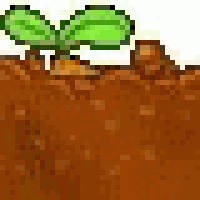 a pixel art drawing of a pear with glasses and a green leaf .