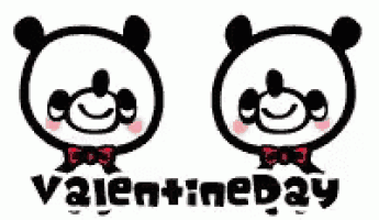 a couple of panda bears with a red heart and the words `` valentine 's day '' .