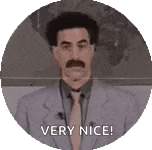 a man in a suit and tie is standing in a circle with the words `` very nice '' written on it .