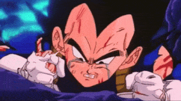 a close up of a cartoon character 's face with blood on his face
