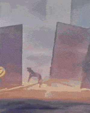a cat is standing in front of a purple screen