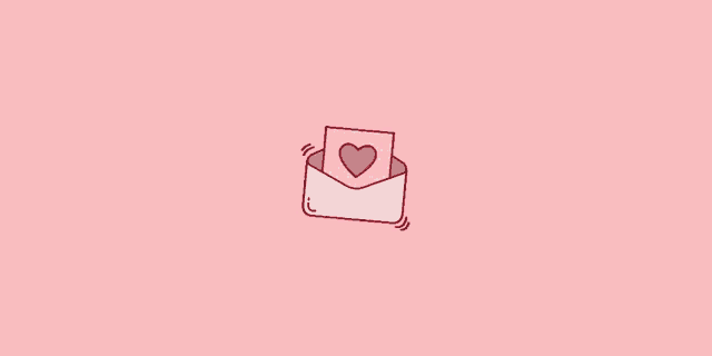 a pink envelope with a heart in it on a pink background