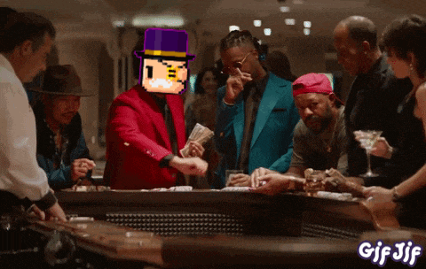 a group of people playing a game with a gif that says gif jif in the corner