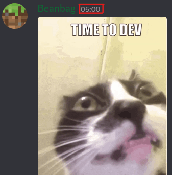 a picture of a cat with the words time to dev written on it