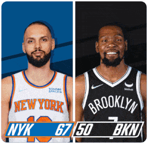 New York Knicks (67) Vs. Brooklyn Nets (50) Half-time Break GIF - Nba Basketball Nba 2021 GIFs