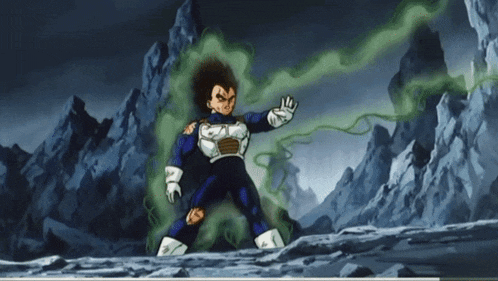 a cartoon character with a green smoke coming out of his body