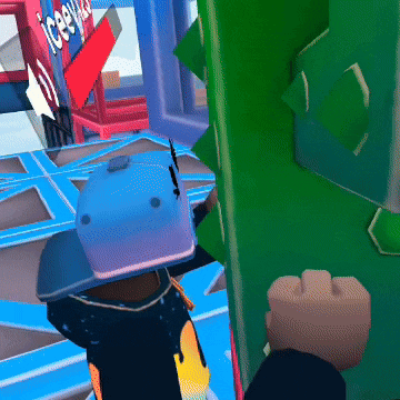 a person in a video game with a sign that says ice cream on it