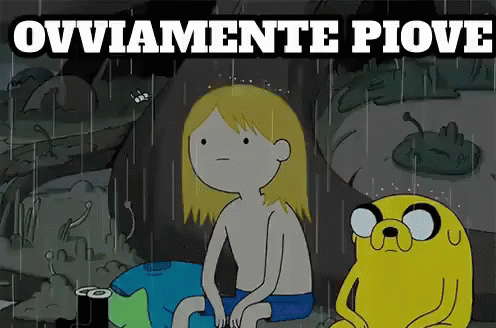 Adventure Time Finn Jake Ovviamente Piove Pioggia Mal Tempo Sta Piovendo Piovere Nuvoloso GIF - Rain Raining Bad Weather GIFs
