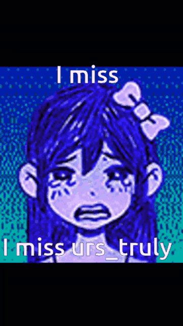 a girl with a bow on her head is crying and says i miss urs truly .