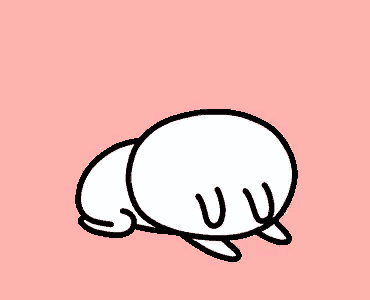 a cartoon drawing of a rabbit with a surprised face