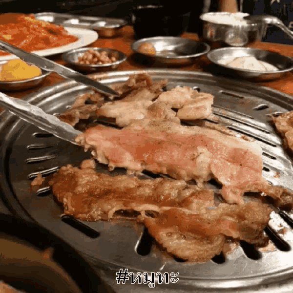 หมูทะ หมูกระทะ ปิ้งย่าง GIF - Korean Bbq Korean Barbecue GIFs
