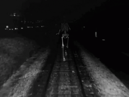 Skeleton Chases GIF - Skeleton Chases Railroad GIFs