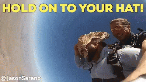 Hold O To Your Hat Skydive GIF - Hold O To Your Hat Skydive GIFs