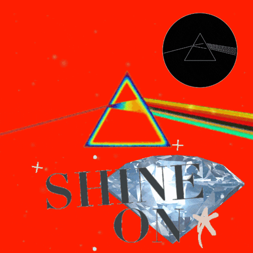 an album cover for the dark side of the moon shine on
