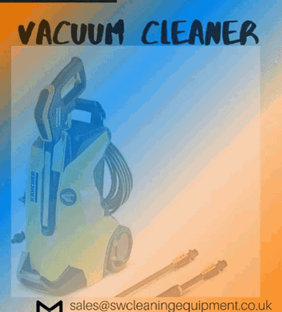 a picture of a karcher vacuum cleaner on a blue background
