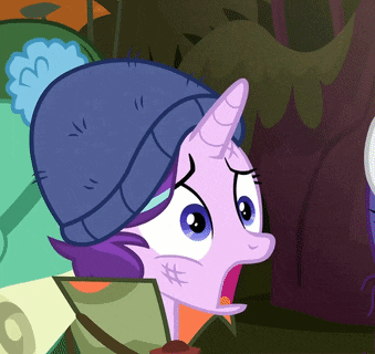 a cartoon pony wearing a blue hat with a pom pom on it