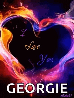 a heart with the name georgie on it