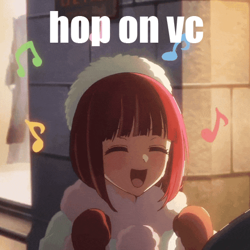 a picture of a girl with the words hop on vc written above her