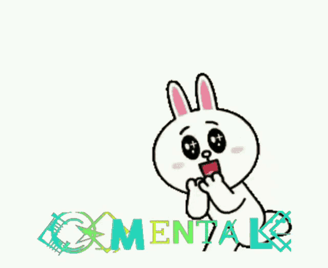 a cartoon bunny is surrounded by red hearts and says `` i love you '' .