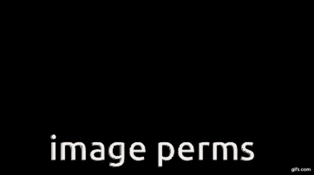a black and white image of a person with the words image perms in white letters