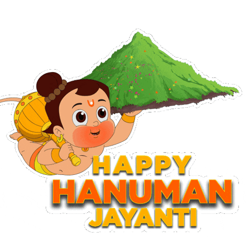 a happy hanuman jayanti greeting card with a cartoon character