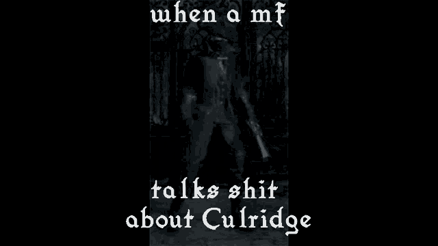 a black and white photo of a man with a gun and the words `` when a mf talks shit about culridge ''