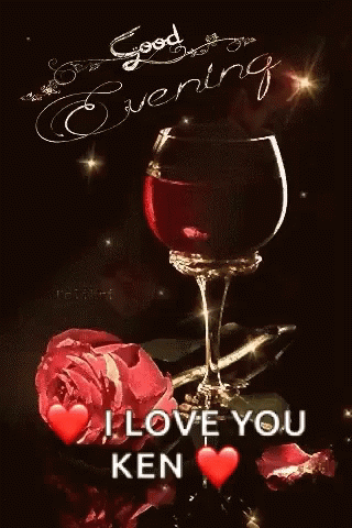 Good Evening Rose And Wine GIF