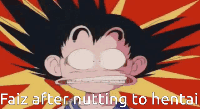 a picture of a cartoon character with the words faiz after nutting to hentai