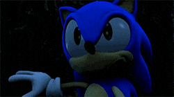 a close up of a sonic the hedgehog with a dark background
