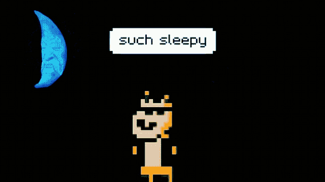 a pixel art drawing of a man sleeping with the words goodnight < 3
