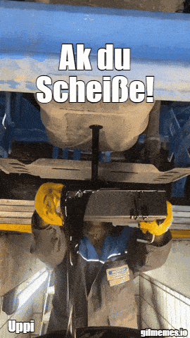 a picture of a man working under a car with the caption ak du scheiße !