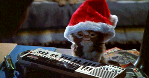 Gizmo GIF - Christmas Piano Santa Hat GIFs