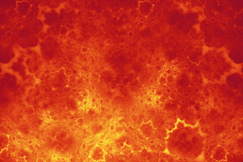 a red and yellow background with a lot of spots