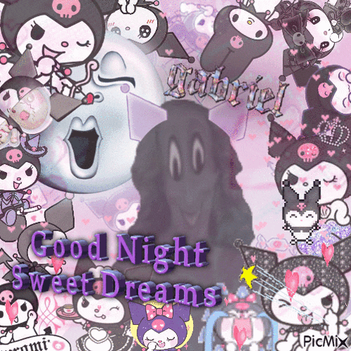 a collage of cartoon characters with the words " good night sweet dreams "