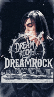 a poster for dream rock with a man smoking a cigarette
