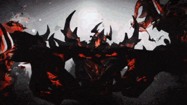 a painting of a demon with horns and a glowing face