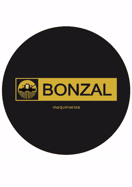 a logo for bonzal maquinarias with a tractor on it