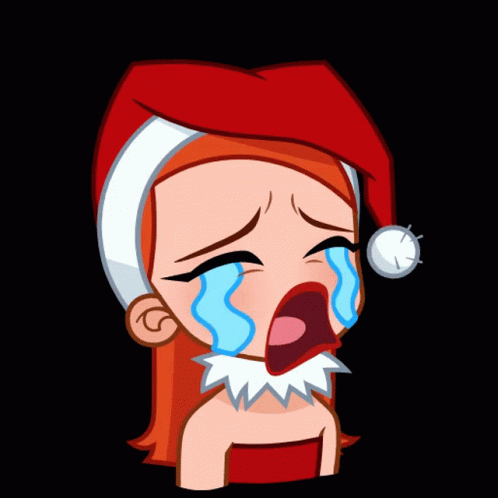 Christmas Girl Santa Costume GIF - Christmas Girl Santa Costume Crying GIFs