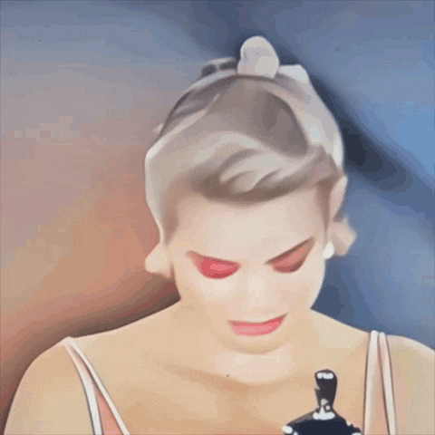 a painting of a woman with her eyes closed and red lips
