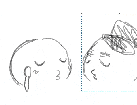 a drawing of a person with the number 3 on their head