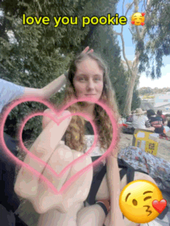 a picture of a girl with the words love you pookie written above her
