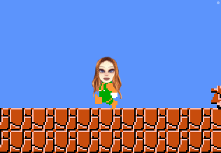 a pixel art of a girl with the number 100 on the top