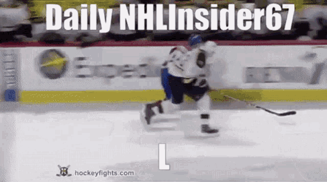 a hockey player is on the ice and says daily nhlinsider67 on the bottom