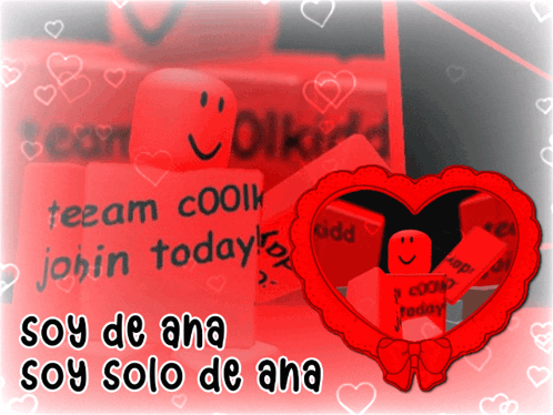 a valentine 's day greeting with a red heart and a red roblox character