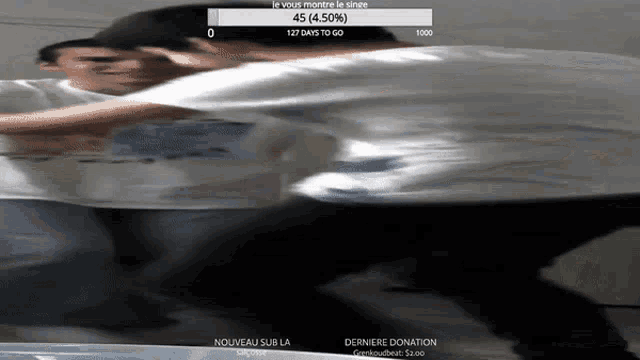 a blurred image of a person with the number 45 on the bottom right
