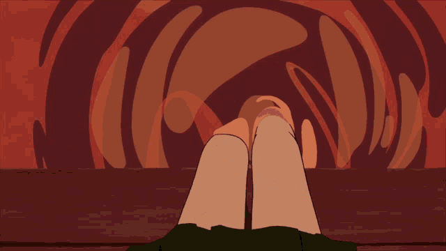a close up of a person 's ear in a cartoon