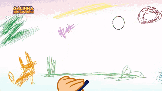 a cartoon of a hand holding a pen with the letters abc below