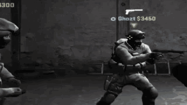 two soldiers are fighting in a video game and one of them has $ 3450 on his name